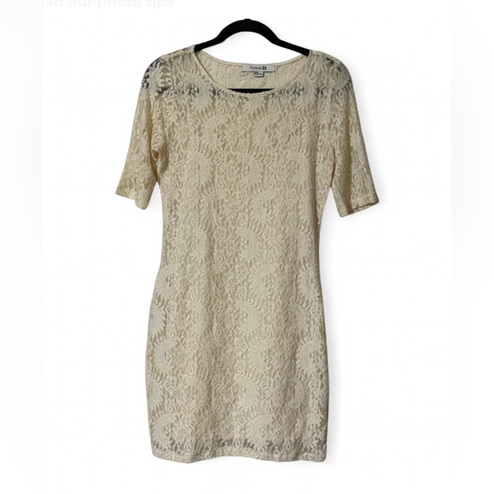 Forever 21 Cream Lace Mini Dress